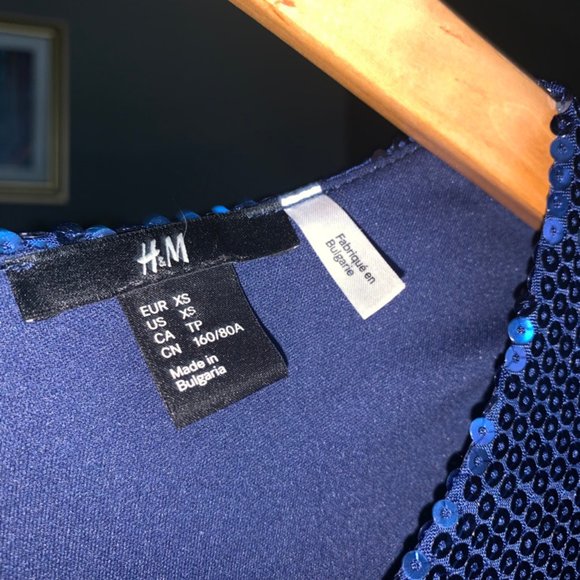 Navy Blue Sparkly Sequin Dress - Picture 3 of 3